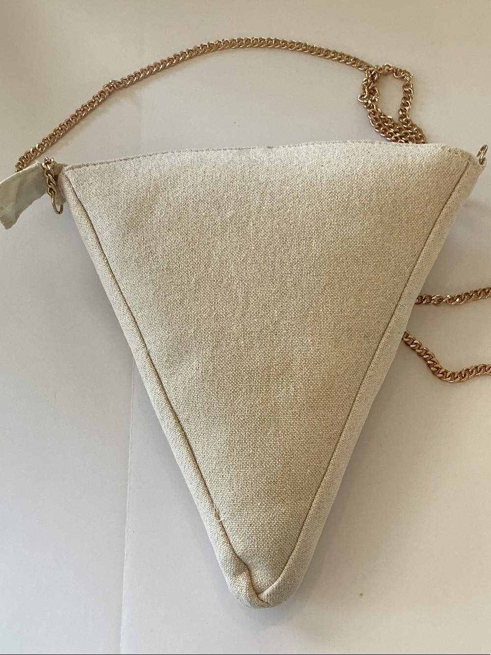 * NWT Hand Beaded Pizza Slice Crossbody Bag with Gold Chain Strap (#2) - Picture 5 of 6